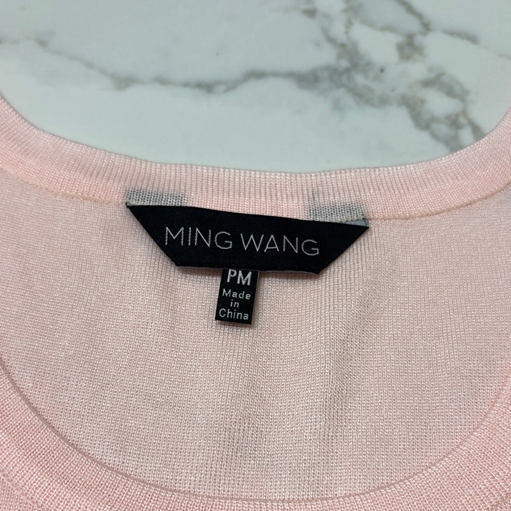 Ming Wang Soft Pink Knit Blouse